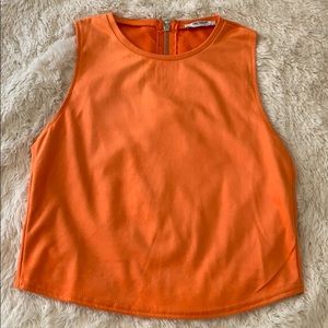 Faux suede sleeveless top